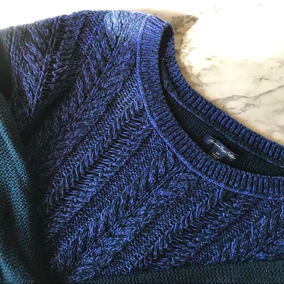 Cobalt blue cable knit sweater - Picture 4 of 5
